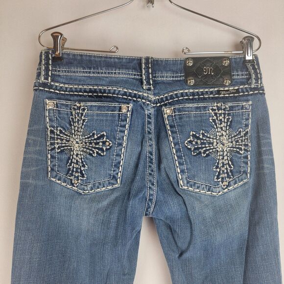 Miss Me Jeans Womens Size 30 Medium Wash Stitching Bootcut JP5072UL - Picture 9 of 14